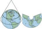 Conical projection. Animation