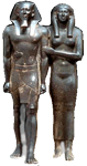 El faraón Mikerinos y su esposa. Ampliar imagen