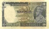 Billete de la India británica de 10 rupias. 1933. Ampliar imagen