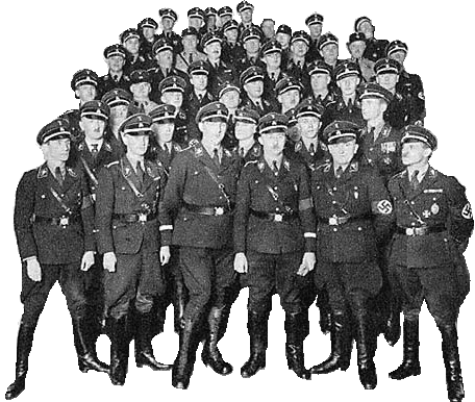 Altos oficiales de la SS con Himmler
