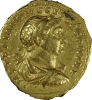 Anverso de moneda romana de Trajano encontrada en Escocia. Ampliar imagen