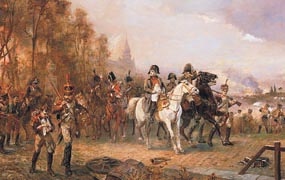 Representación de la batalla de Borodino, en la que Napoleón venció a los rusos. 1812